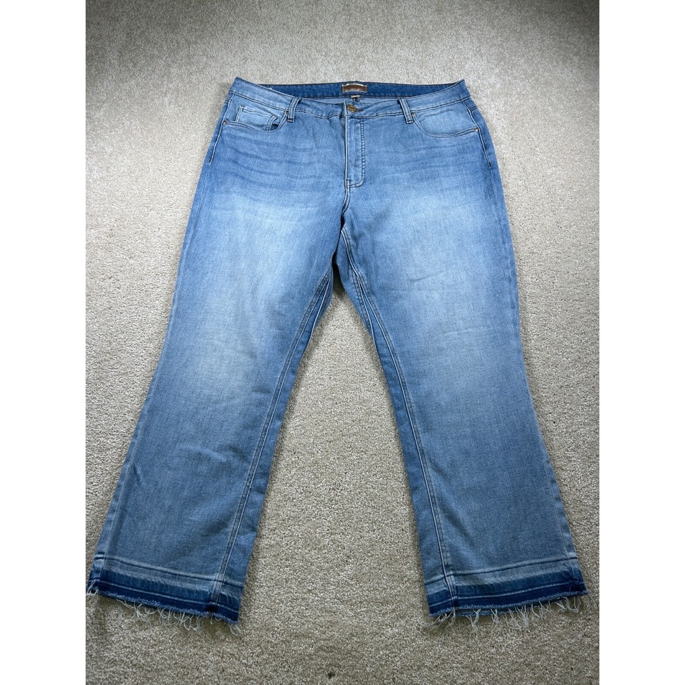 Kut From The Cloth Womens Size 16W Kelsey‎ Fab Ab Ankle Flare Blue Jeans Denim
